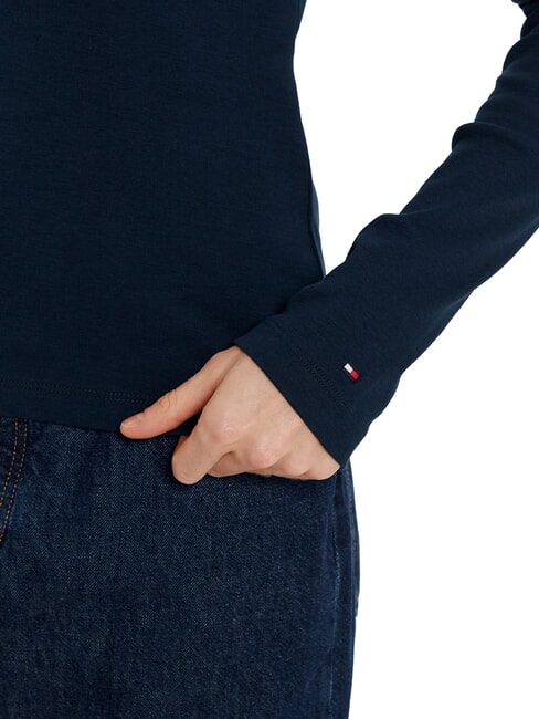 TH Schmal geschnittenes, lang&auml;rmeliges Poloshirt dunkle Nachtmarine - Damen-Polo-Shirts/Damen-Polo-Shirt/Damenpoloshirt/Damenpoloshirts