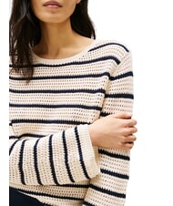 TOMMY HILFIGER POINTELLE CROCHET Leichter Streifenpullover wei&szlig;es Porzellan mit blauen Streifen - Damenpullover - 3