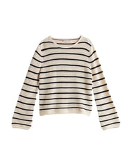 TOMMY HILFIGER POINTELLE CROCHET Leichter Streifenpullover wei&szlig;es Porzellan mit blauen Streifen - Damenpullover - 5