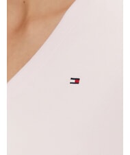 TOMMY HILFIGER TH Kurzarm-T-Shirt mit V-Ausschnitt Hellrosa - T-Shirts und Tops f&uuml;r Damen - 4