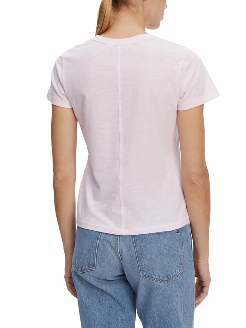 SLUB Kurz&auml;rmeliges Baumwoll-T-Shirt Hellrosa - T-Shirts und Tops f&uuml;r Damen