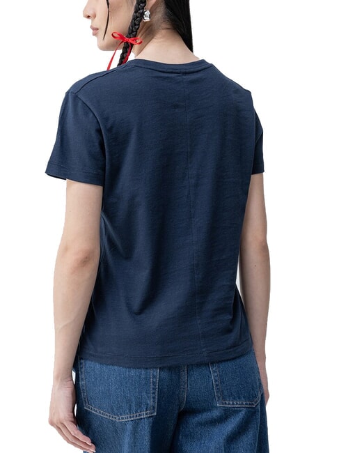 SLUB Kurz&auml;rmeliges Baumwoll-T-Shirt dunkle Nachtmarine - T-Shirts und Tops f&uuml;r Damen