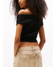 TOMMY HILFIGER TH JEANS Kurzer Pullover mit kurzen &Auml;rmeln Schwarz - T-Shirts und Tops f&uuml;r Damen - 2