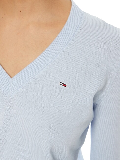 TH JEANS Damen-Baumwollpullover mit V-Ausschnitt s&uuml;&szlig;es Blau - Damenpullover