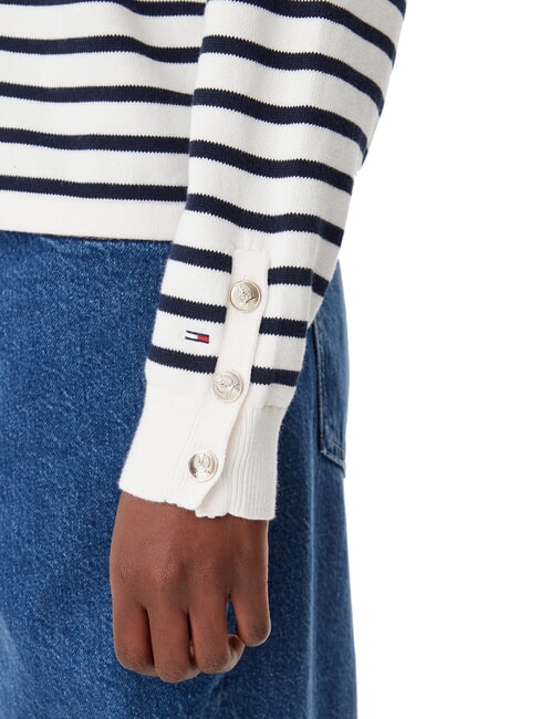 VARSITY Baumwollpullover mit Rundhalsausschnitt und Logo altes Wei&szlig; - Damenpullover