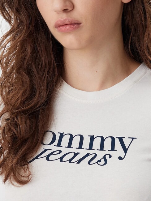 TH JEANS Baumwoll-T-Shirt mit Logodruck altes Wei&szlig; - T-Shirts und Tops f&uuml;r Damen