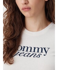 TOMMY HILFIGER TH JEANS Baumwoll-T-Shirt mit Logodruck altes Wei&szlig; - T-Shirts und Tops f&uuml;r Damen - 3