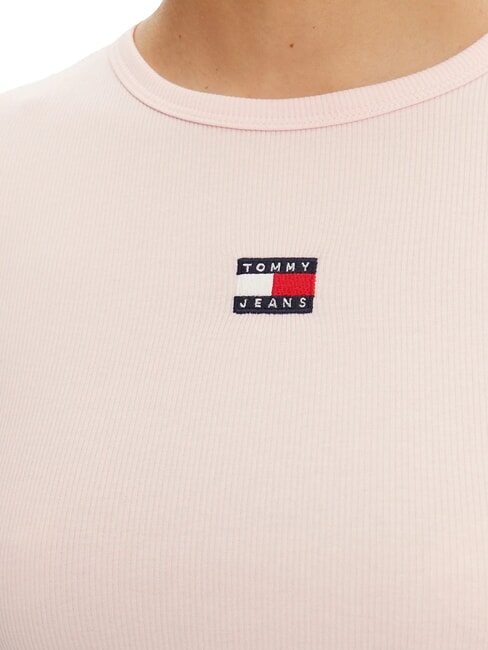 TH JEANS Geripptes Kurzarm-T-Shirt kostbares Rosa - T-Shirts und Tops f&uuml;r Damen