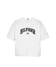 TOMMY HILFIGER KIDS BIMBA Kurzarm-T-Shirt mit lockerer Passform Wei&szlig; - Kinder-T-Shirt - 4