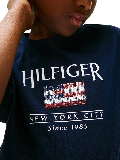 KIDS BIMBA Kurzarm-T-Shirt mit lockerer Passform dunkle Nachtmarine - Kinder-T-Shirt