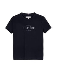 TOMMY HILFIGER KIDS BIMBA Baumwoll-T-Shirt mit Glitzerdruck dunkle Nachtmarine - Kinder-T-Shirt - 4