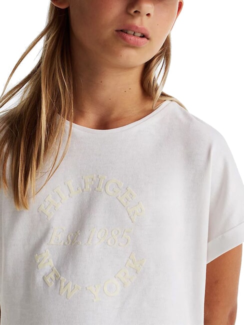 KIDS BIMBA Kurz&auml;rmeliges T-Shirt mit gepr&auml;gtem Logo Wei&szlig; - Kinder-T-Shirt