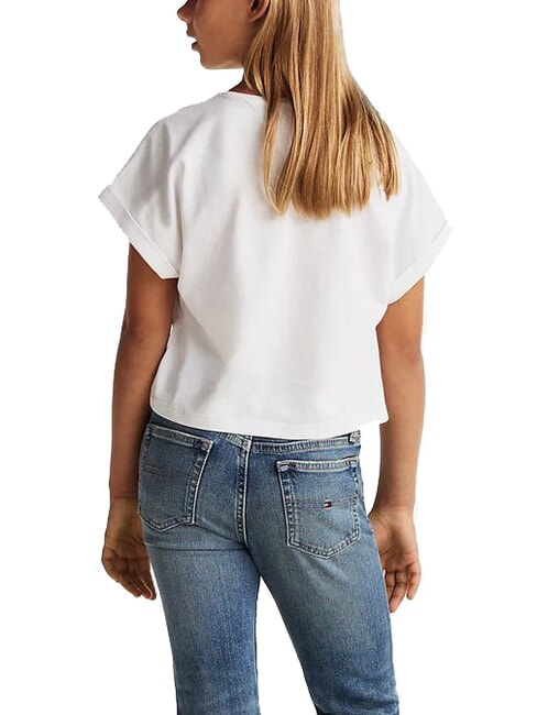 KIDS BIMBA Kurz&auml;rmeliges T-Shirt mit gepr&auml;gtem Logo Wei&szlig; - Kinder-T-Shirt