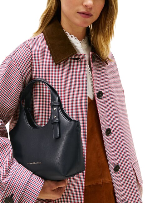 TH LOGO Schultertasche mit Schultergurt Schwarz - Damentaschen