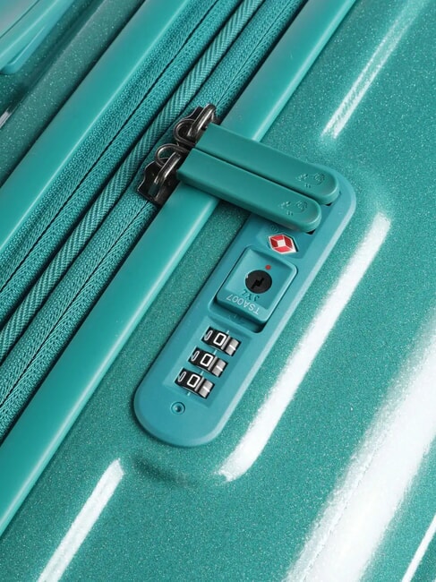 LOGODUCK Mittlerer Trolley, ausziehbar Glitzergr&uuml;n - Harte Trolleys