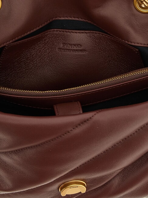 CLASSIC LOVE PUFF Tasche aus Nappaleder Burgunderwein-Antikgold - Damentaschen