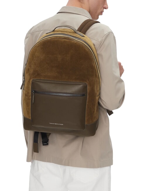 TH CASUAL SUEDE Lederrucksack f&uuml;r 15-Zoll-Laptop K&uuml;stentaupe - PC-Rucks&auml;cke