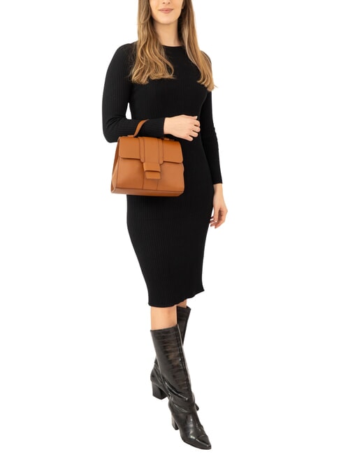 SABRINA Elegante Dollar-Lederhandtasche dunkles Leder - Damentaschen