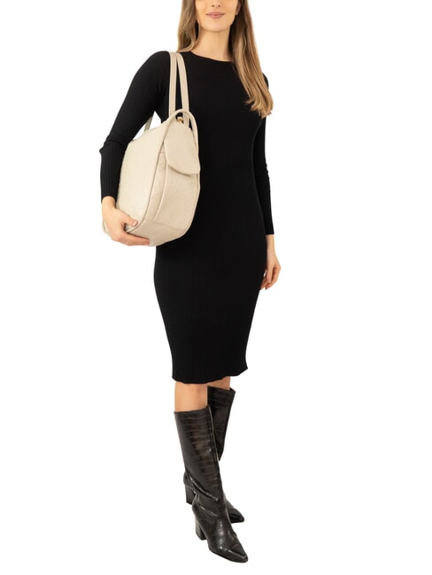 TRIO Rucksack aus Strau&szlig;enleder wei&szlig;er Strau&szlig; - Damentaschen