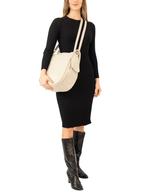 TRIO Rucksack aus Strau&szlig;enleder wei&szlig;er Strau&szlig; - Damentaschen