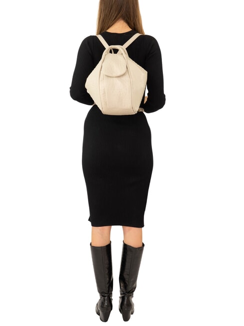 TRIO Rucksack aus Strau&szlig;enleder wei&szlig;er Strau&szlig; - Damentaschen