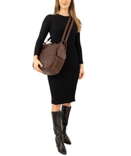 LESAC TRIO Rucksack aus Damastleder Damastbraun - Damentaschen - 5