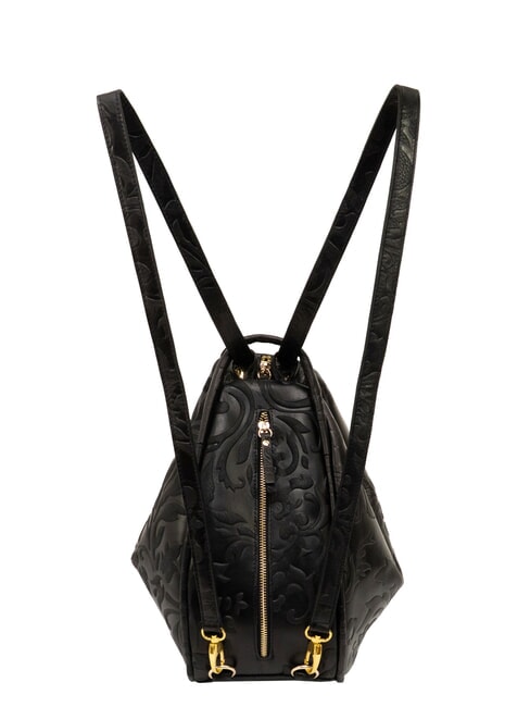 TRIO Rucksack aus Damastleder schwarzer Damast - Damentaschen