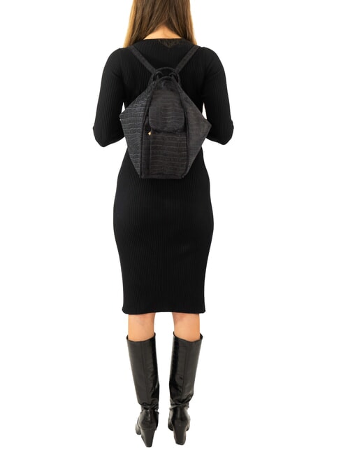 TRIO Rucksack aus Krokodilleder Kokosnussblau - Damentaschen