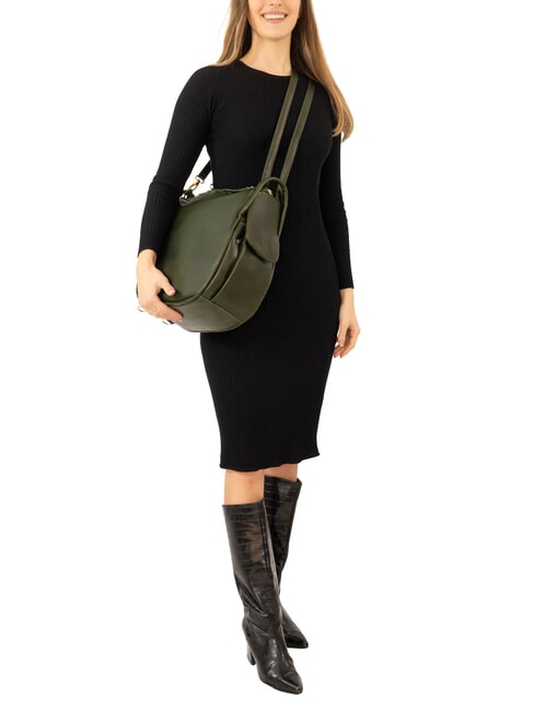 TRIO Rucksack aus Nappaleder Gr&uuml;n - Damentaschen