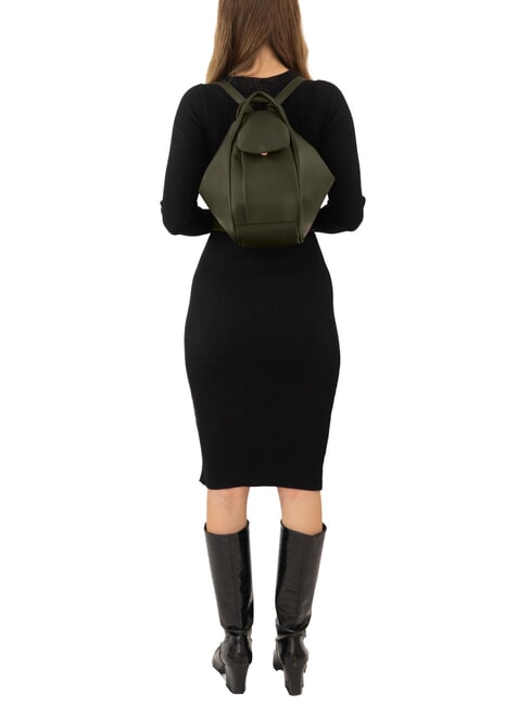 TRIO Rucksack aus Nappaleder Gr&uuml;n - Damentaschen