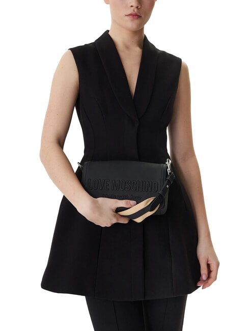 SIGNATURE LOVE Schultertasche mit Klappe Schwarz - Damentaschen