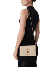 LOVE MOSCHINO HEART TURNLOCK Kleine Umh&auml;ngetasche Elfenbein - Damentaschen - 5