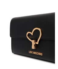 LOVE MOSCHINO HEART TURNLOCK Kleine Umh&auml;ngetasche Schwarz - Damentaschen - 3
