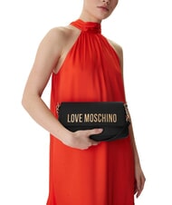LOVE MOSCHINO BOLD LOVE Schultertasche mit Ketteneinsatz Schwarz - Damentaschen - 5