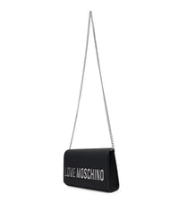 LOVE MOSCHINO SMART DAILY Clutch mit Kettenschulterriemen schwarzer Lack - Damentaschen - 4