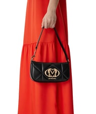 LOVE MOSCHINO EMBOSSED Kleine Umh&auml;ngetasche Schwarz - Damentaschen - 5