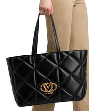 LOVE MOSCHINO EMBOSSED Schultertasche Schwarz - Damentaschen - 5