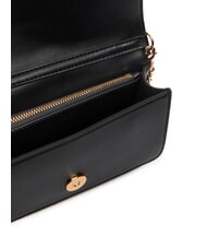 LOVE MOSCHINO EMBOSSED Mini-Schultertasche aus Metall Schwarz - Brieftaschen Damen - 5