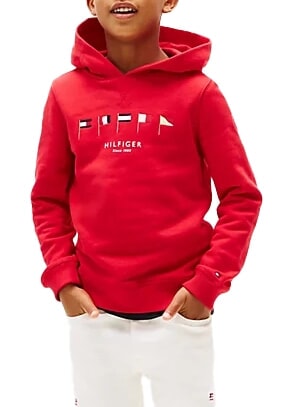 TH KIDS Kapuzenpullover mit Flaggenstickerei Prim&auml;rrot - Sweatshirts Kinder