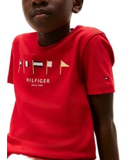 TOMMY HILFIGER TH KIDS Kurz&auml;rmeliges Baumwoll-T-Shirt Prim&auml;rrot - Kinder-T-Shirt - 2