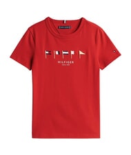 TOMMY HILFIGER TH KIDS Kurz&auml;rmeliges Baumwoll-T-Shirt Prim&auml;rrot - Kinder-T-Shirt - 3