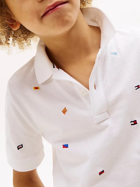 TH KIDS Kurzarm-Poloshirt f&uuml;r Kinder mit Stickerei Wei&szlig; - Kinder-T-Shirt