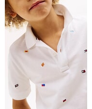TOMMY HILFIGER TH KIDS Kurzarm-Poloshirt f&uuml;r Kinder mit Stickerei Wei&szlig; - Kinder-T-Shirt - 3