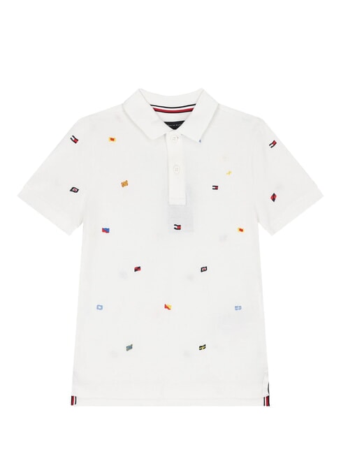 TH KIDS Kurzarm-Poloshirt f&uuml;r Kinder mit Stickerei Wei&szlig; - Kinder-T-Shirt