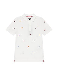 TOMMY HILFIGER TH KIDS Kurzarm-Poloshirt f&uuml;r Kinder mit Stickerei Wei&szlig; - Kinder-T-Shirt - 4