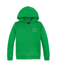 TOMMY HILFIGER TH KIDS Kinder-Sweatshirt mit durchgehendem Rei&szlig;verschluss strahlend gr&uuml;n - Sweatshirts Kinder - 4