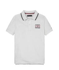 TOMMY HILFIGER TH KIDS Kurzarm-Poloshirt f&uuml;r Kinder Wei&szlig; - Kinder-T-Shirt - 4