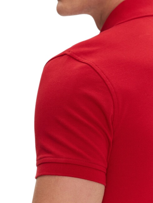 1985  1985 Schmal geschnittenes Poloshirt Mittelrot - Herren-Polo-Shirts/Herren-Polo-Shirt/Herrenpoloshirt/Herrenpoloshirts