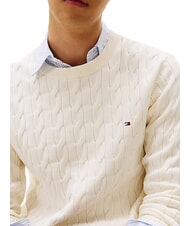 TOMMY HILFIGER TH  Pullover mit Rundhalsausschnitt Elfenbeinbl&uuml;tenblatt - Herrenpullover - 3