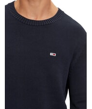 TOMMY HILFIGER TH JEANS  Rundhalsausschnitt aus Baumwolle dunkle Nachtmarine - Herrenpullover - 3